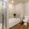 a bathroom with a glass shower