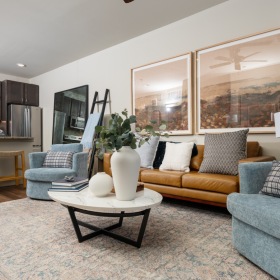 Wide open living areas flooded with natural light