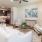 a living room with a large island